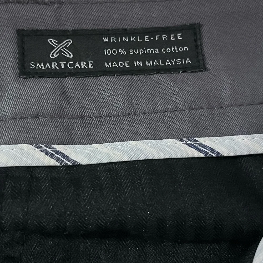 John W. Nordstrom Gray Wrinkle Free Supima Cotton Casual Preppy Pants Size 32x30